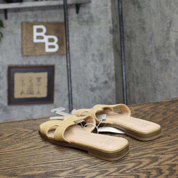 NWT A New Day Womens Nina Raffia H-Band Slide Sandals 92244961 Beige Brown 6M - Picture 6 of 10